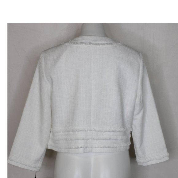 Karl Lagerfeld White Cropped Blazer Jacket - Picture 2 of 3